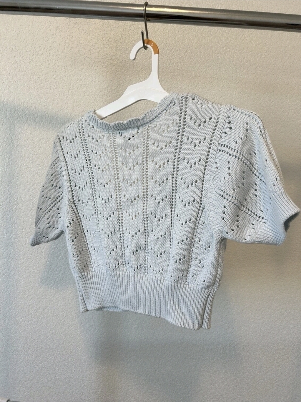 Wild Fable Light Blje Open-Knit Short Cardigan - Picture 4 of 5